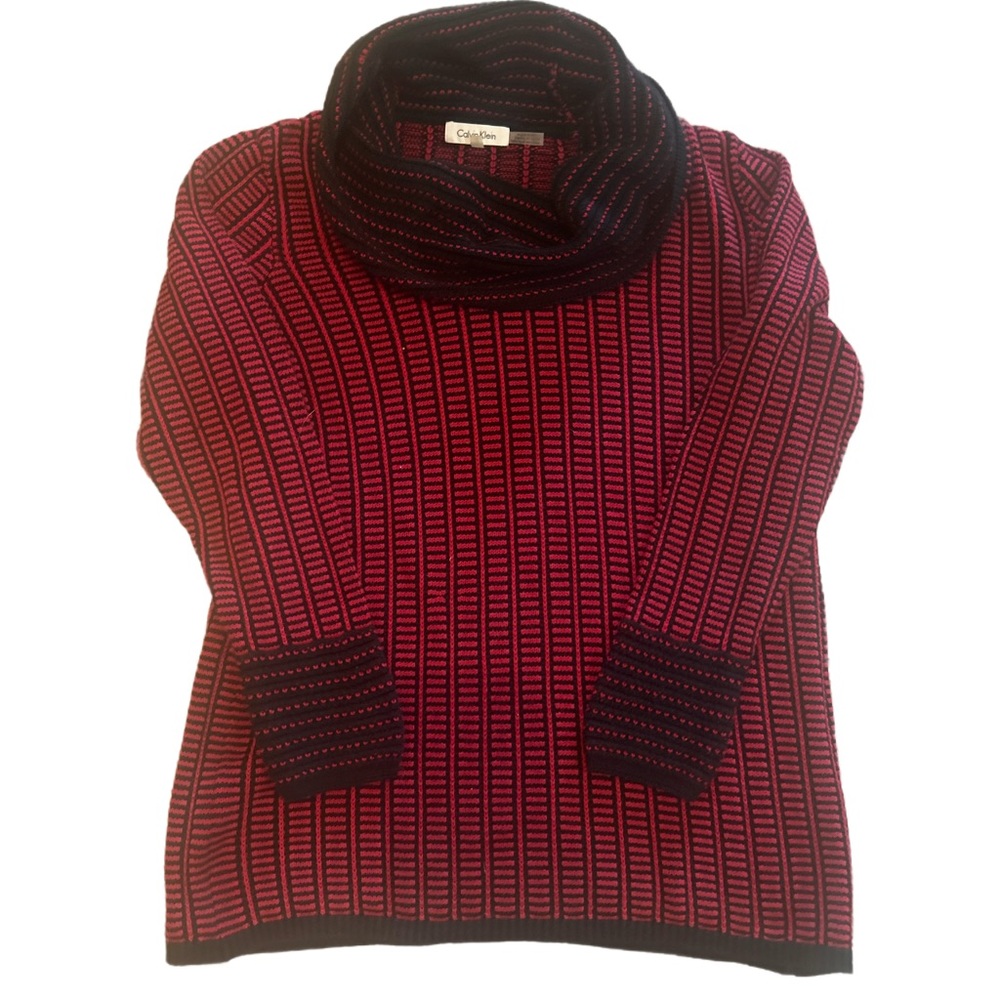 Calvin Klein Red and Black Women's Sweater
